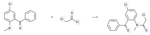 Acetamide,N-(2-benzoyl-4-chlorophenyl)-2-chloro-N-methyl- can be prepared by chloroacetyl chloride and 5-chloro-2-methylamino-benzophenone  at the temperature of 40°C
